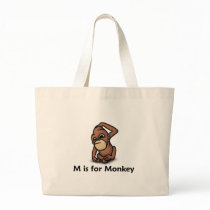M is for Monkey Tote Bag