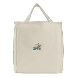 M monogram floral butterfly embroidered tote bag embroidered bags