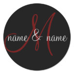 "M" monogram label, personalise first names