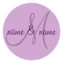 M monogram label - personalise  first names stickers