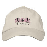 M-O-M Triplets embroidered hats