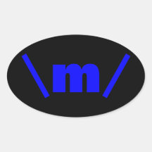 \m/ oval stickers