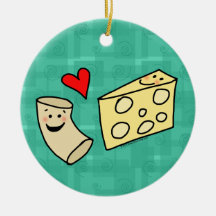 Mac Loves Cheese, Funny Cute Macaroni + Cheese Christmas Tree Ornament
