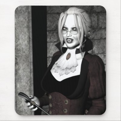Macabre Mistress Gothic Vampire Art Mousepad by darkdreams