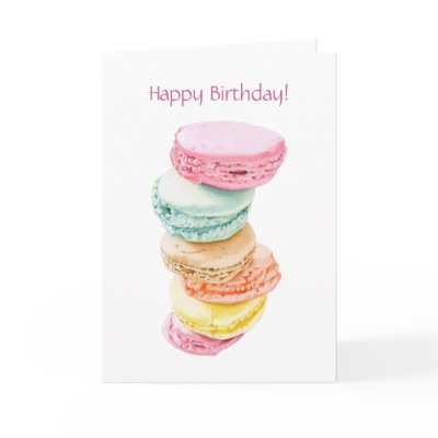 Macarons Birthday Card Greeting Cards by floatinglemons