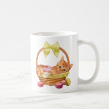 Macaroon and cupcake kitten coffee mug