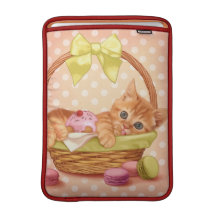 Macaroon and cupcake kitten MacBook air sleeve