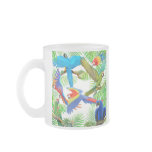 Macaw Jungle Frosted Glass Mug