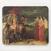 Macbeth and the Three Witches, 1855 Mousepads