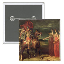 Macbeth and the Three Witches, 1855 Pinback Button