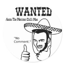 Macca Mexican Chilli Man Round Stickers