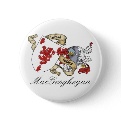 MacGeoghegan Family Crest Pins by coatsofarms