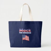 Mack for Congress Patriotic American Flag Design Canvas Bag