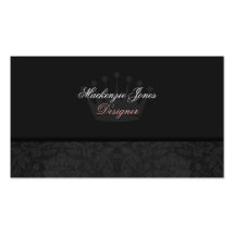Mackenzie #3 Black Damask Chic Business Card