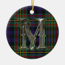 MacLellan Plaid Monogram ornament