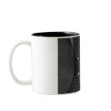 Macro photo black white kitchen colander metall mugs