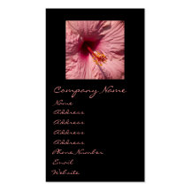 Macro Pink Hibiscus Flower Business Cards