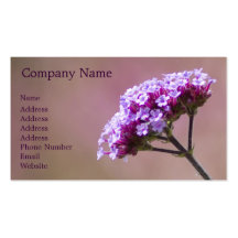 Macro Purple and Pink Flowers Business Card Template