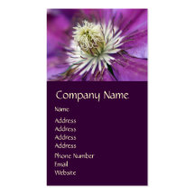 Macro Purple Clematis Flower Business Cards