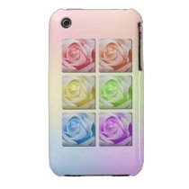 Macro Rainbow Roses Iphone 3 Cases