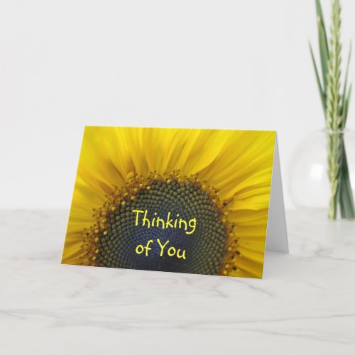 Macro Sunflower Thinking of you Card zazzle_card