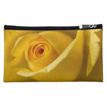 Macro Yellow Rose Makeup Bag