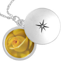 Macro Yellow Rose Personalised Necklace