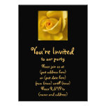 Macro Yellow Rose Personalized Invite