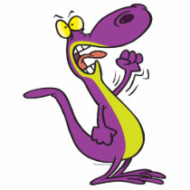 mad angry lizard cartoon photo sculpture