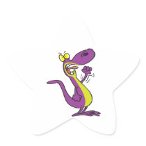 mad angry lizard cartoon star stickers