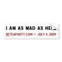 Mad As Hell Bumper Sticker