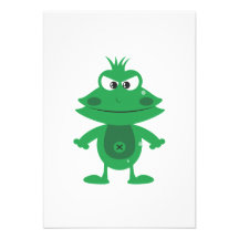 Mad Cartoon Frog Custom Invitations