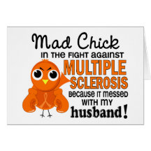 Mad Chick 2 Husband Multiple Sclerosis MS Greeting Cards