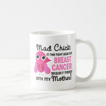 Mad Chick 2 Mother Breast Cancer Mugs