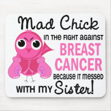 Mad Chick 2 Sister Breast Cancer Mouse Mats