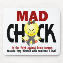Mad Chick In The Fight Brain Tumour mousepads