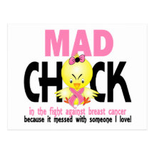 Mad Chick In The Fight Breast Cancer Post Cards