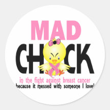 Mad Chick In The Fight Breast Cancer Stickers