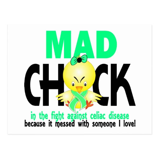 Mad Chick In The Fight Celiac Disease Post Cards