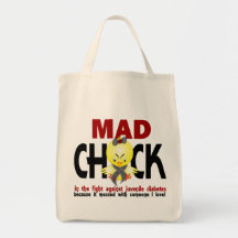 Mad Chick In The Fight Juvenile Diabetes Bags