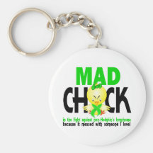 Mad Chick In The Fight Non-Hodgkins Lymphoma Key Chain