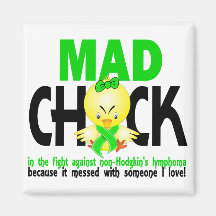 Mad Chick In The Fight Non-Hodgkins Lymphoma Magnet