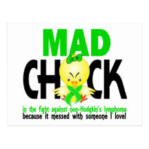 Mad Chick In The Fight Non-Hodgkins Lymphoma Post Cards