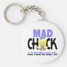 Mad Chick In The Fight Prostate Cancer Key Chains