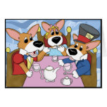 Mad Corgi Tea Party Card