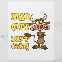 MAD COW DONT CARE FUNNY ANIMAL HUMOR FLYER