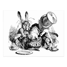 Mad Hatter and March Hare dunking the Dormouse Post Cards