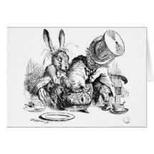 Mad Hatter, Dormouse and March Hare Greeting Cards
