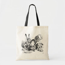 Mad Hatter, Dormouse and March Hare Tote Bags