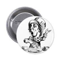 Mad Hatter Pinback Buttons